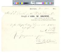 B06F37 - Receipts from George W. Brown store for segars, 1843-11-1845-11
