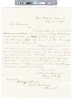 B06F46 - Correspondence from Henry Clark requesting copy of constitution and bylaws and list of gentlemen who have delivered lectures before the company, 1851-07-22
