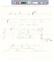 B08F34 - Invoices and receipts for directors' expenses, including cigars, alcohol, and food, 1877-01-1880-04
