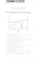 B08F35 - Announcement of conditions for proposals for the erection of a new building at Juniper and Locust Streets, circa 1878