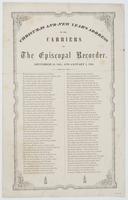 Christmas and New Year's address of the carriers of the Episcopal recorder. December 25, 1861, and January 1, 1862.