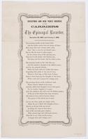 Christmas and New Year's address of the carriers of the Episcopal recorder, December 25, 1863, and January 1, 1864.