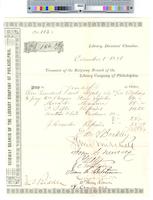 B09F22 - Treasurer's order no. 113 for Ridgway Branch with receipts for steam injector, manure, repairs, and gardener, 1881-04-26-1881-12-01