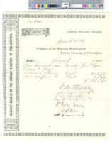 B09F26 - Treasurer's order no. 100 for Ridgway Branch with receipts for coal and telephone, 1881-05-01-1881-06-02
