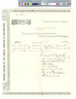 B09F28 - Treasurer's orders no. 96, 97, and 98 for Ridgway Branch for expenses for coming year, for contingent fund, and salaries, 1881-05-05