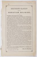 Southern slavery and the Christian religion. : To the editor of North American and U.S. Gazette ....