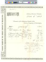 B09F46 - Treasurer's order no. 108 for Ridgway Branch with receipts for telephone, repairs, mourning goods, soft hose, and gardener, 1881-07-01-1881-10-06
