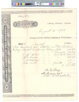 B09F47 - Treasurer's order no. 550 for Library Company with receipts for salaries, 1881-07-02-1881-08-04