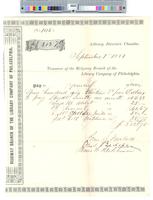 B09F50 - Treasurer's order no. 105 for Ridgway Branch with receipts for salaries, 1881-08-01-1881-09-01