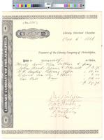 B09F53 - Treasurer's order no. 553 for Library Company with receipts for sidewalk, repairs, papering office, hose, and gas, 1881-08-08-1881-10-06