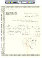 B09F56 - Treasurer's order no. 107 from Ridgway Branch with receipts for salaries, 1881-09-14-1881-10-06