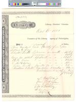 B09F57 - Treasurer's order no. 553 for Library Company with receipts for salaries, 1881-09-14-1881-10-06
