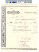 B09F59 - Treasurer's order no. 556 for Library Company with receipts for coal, wood, whitewashing and cleaning, janitor's rooms, and stationery, 1881-09-24-1881-11-03