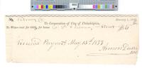 B06F02 - Receipt from city of Philadelphia for water rent, 1833