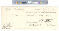 B06F05 - Receipt from Lehigh Coal and Navigation Company for coal, 1833-08-08