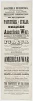 Waugh's magnificent paintings of Italia together with scenes in the American war: : Monday, November 11th, '61 and every evening during the week. Part first. Italia ... Part Second. American war ... Adults, 25 cents. Children, 15 cents Doors open at 7 o'c