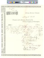 B09F14 - Treasurer's order no. 95 for Ridgway Branch with receipts for drain for janitor's house, with receipts for drain for janitor's house, 1881-03-19-1881-05-05