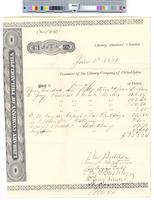 B09F18 - Treasurer's order no. 544 for Library Company with receipts for heaters, papering Law Building, stationery, and advertising, 1881-04-14-1881-06-03