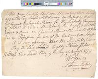 B10F27 - Chestnut Street lot memo evaluating rental price for tenant Jacob Hiltzenheimer, 1779-08-09