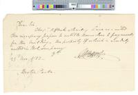 B10F37 - Correspondence and receipt regarding purchase of building from Thomas Affleck and Bailey, 1788-11-22