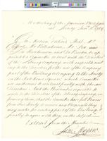 B10F38 - Extract from minutes of American Philosophical Society regarding renting part of building on State House Square to the library, 1789-01-16