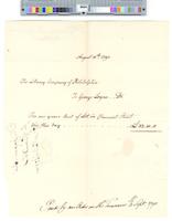 B10F44 - Order to pay rent to George Logan for lot on Chestnut Street, 1790-08-11