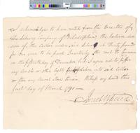 B10F47 - Lease for Israel Whelan to rent cellar of library, 1791-03-01