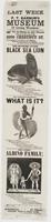 Last week of P.T. Barnum's Museum of Living Wonders! : To be seen at all hours from 9, A.M. to 10, P.M. 1009 Chestnut St. Convenient of access for the masses. Eligible location for all classes. On first floor for family parties. The monster living black s
