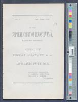 B14F07 - Manner's appeal; appellants' paper book; Manners v. Henry J. Williams and the Library Company, circa 1879-01