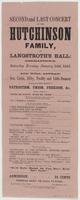 Second and last concert by the Hutchinson Family, at Langstroth's Hall: Germantown, : Saturday evening, January 24th, 1863. All will appear! Asa, Lizzie, Abby, Freddy and little Dennett singing their new songs of patriotism, Union, freedom, &c. ... Admiss