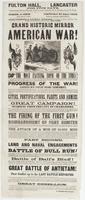 Fulton Hall, Lancaster for five days, : commencing Tuesday evening, April 14, and continuing every evening during the week. Tickets, 15 cents. Positively no half price Doors open at 7 o'clock. Lecture to commence quarter-before 8. Grand exhibition on Satu