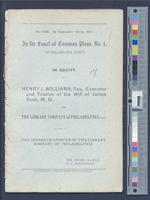 B13F22 - Separate answer of the Library Company; Henry J. Williams v. Library Company et al, circa 1878-02