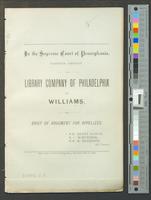 B13F04 - Brief of argument for appellees; Library Company v. Henry J. Williams, circa 1871-07