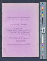 B13F21 - Donohugh's appeal; paper book of appellant with copy of memorial of the Library Company; Library Company v. William J. Donohugh, circa 1878-01
