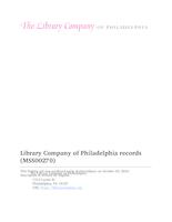 Library Company of Philadelphia records.