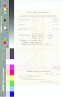 B22F26 - Librarian's report on book order #5 for Ridgway Branch, October 6, 1881, with receipts from vendors, 1881-06-1881-10, undated