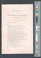 B25F39 - Importation of books list, with list of books procured in America by purchase or donation since May 1852, 1852-09