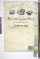 The Central High School of Philadelphia, the controllers of the public schools of the first school district of Pennsylvania, by authority of the Commonwealth granted April 9th, 1849, have this day conferred the degree of Master of Arts. [graphic].
