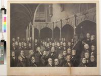 Distinguished Americans, at a meeting of the New York Historical Society [graphic] : To whom this plate is by permission respectfully dedicated by Doney & Gollmann Designed and drawn from life by J. Gollmann; Engraved by T. Doney.