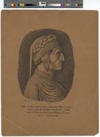 [Dante Alighieri] : Note: As the name of this celebrated poet is interwoven into the background work of this copy it was deemed superfluous of repetition underneath. / Kollner drawn. [graphic].