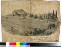 Sharples homestead [graphic] / drawn on stone by Martha Sharples about 1876 as suggested by S. Emlen Sharples.