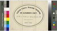 United States Pension Surgeon. Dr. Alexander C. Hart, N.W. cor. Sixth and Spring Garden Sts. Philadelphia. Office Hours: 8 to 9 A.M., 1 to 2 P.M., 6 to 7 P.M. [graphic].