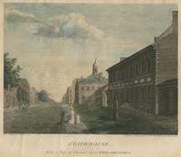 State-House, with a view of Chesnut [sic] Street Philadelphia [graphic] / Drawn & Engraved by W. Birch & Son.