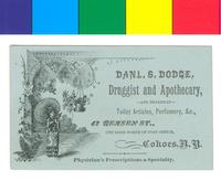Danl. S. Dodge, druggist and apothecary, and dealer in toilet articles, perfumery, &c., 2 Remsen St., one door north of post office, Cohoes, N.Y. Physician’s prescriptions a specialty. [graphic].