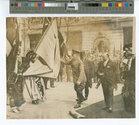 [General John Joseph Pershing greeting women representing Allied Nations at Independence Hall] [graphic].