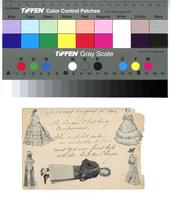 Tuesday, August 15, 1905. The Ladies clothing emporium. She and I[?] take an umbrella to [the?] and get our first look at the heathen Chinee. [graphic].