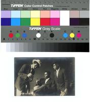 [Studio group portrait depicting African American men wearing modish attire and in a posed scene] [graphic].