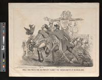 Uncle Sam protecting his property against the encroachments of his cousin John.