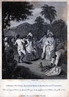 A Negro festival drawn from nature in the island of St. Vincent [graphic] / From an Original Picture by Agostino Brunyas, in the possession of Sir William Young, Bart., F.R.S. ; Audinet sc.