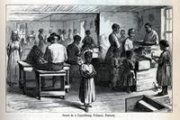 Scene in a Lynchburg tobacco factory [graphic] / W.L.S. ; DV.